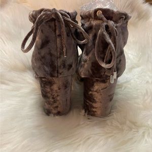 Sexy velour peep toe booties by Report